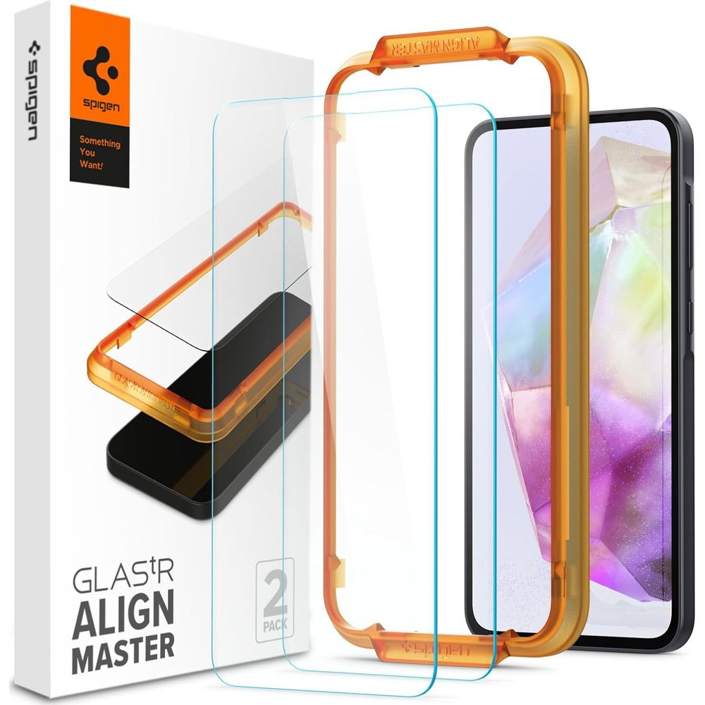 Glas für die Schutzhülle für Galaxy A35 5G, Spigen Glas.tR AM 2-Pack