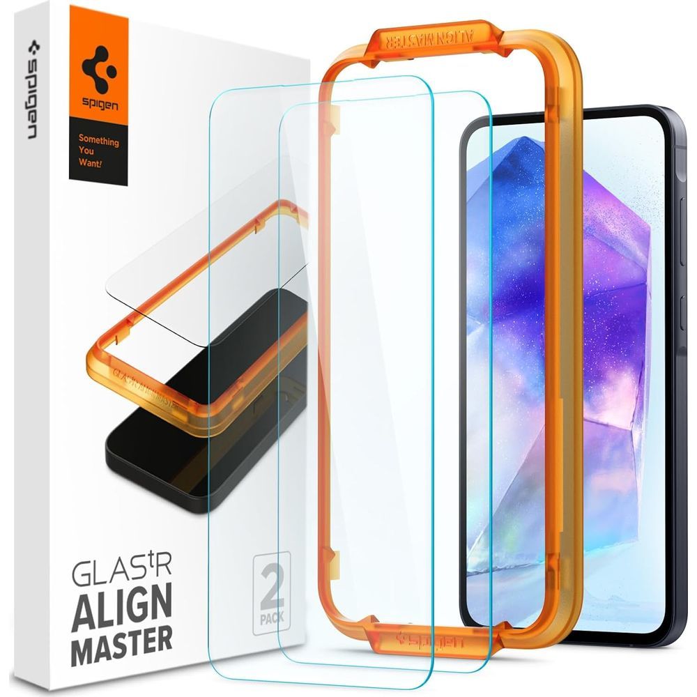 Glas für die Schutzhülle für Galaxy A55 5G, Spigen Glas.tR AM 2-Pack
