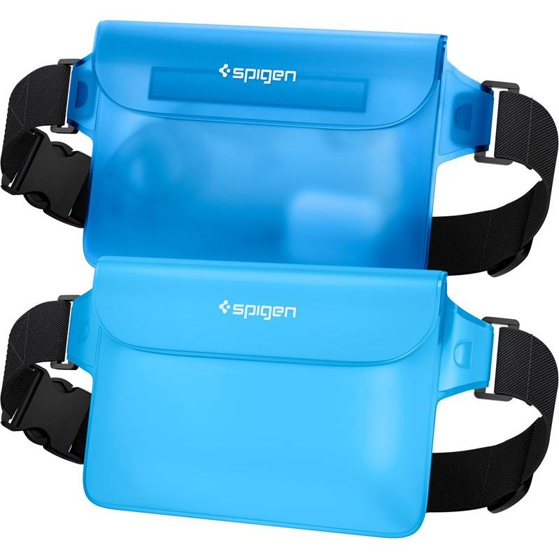 Wasserdichte Tasche Spigen Aqua Shield A620 Universal IPX8 2-Pack, Blau und Transparentes Blau