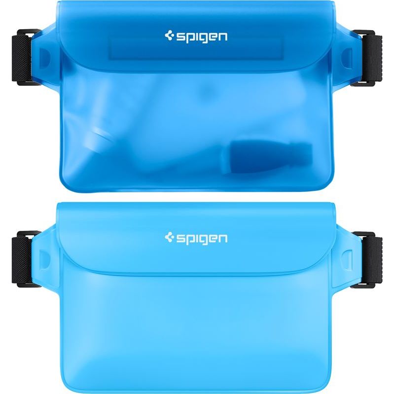 Wasserdichte Tasche Spigen Aqua Shield A620 Universal IPX8 2-Pack, Blau und Transparentes Blau
