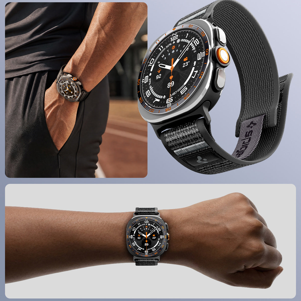 Armband für Galaxy Watch Ultra 2 / Ultra, Spigen Athlex Air, Schwarz