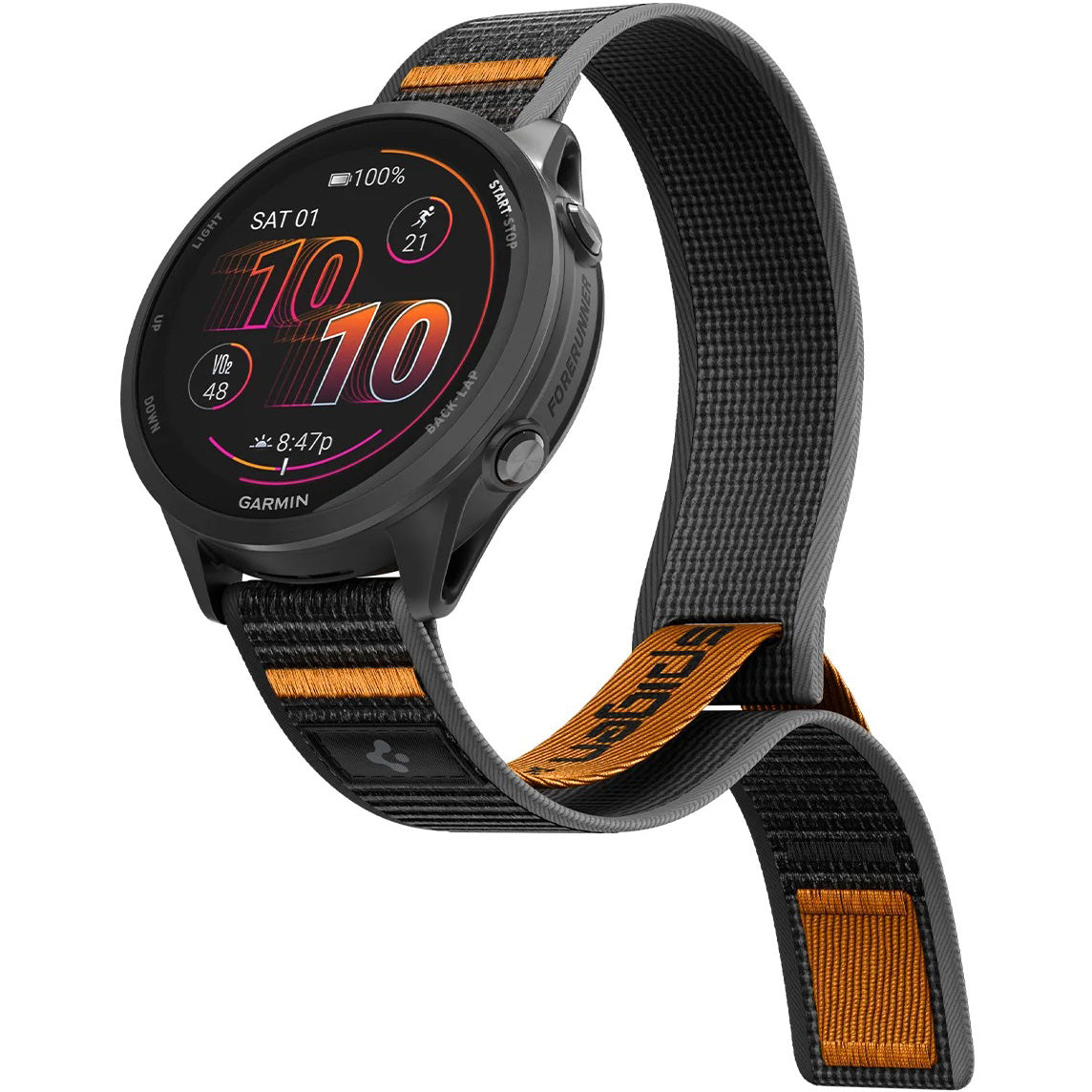 Armband für Smartwatch, QuickRelease 22 mm, Spigen Athlex Air 2, Schwarz-Orange