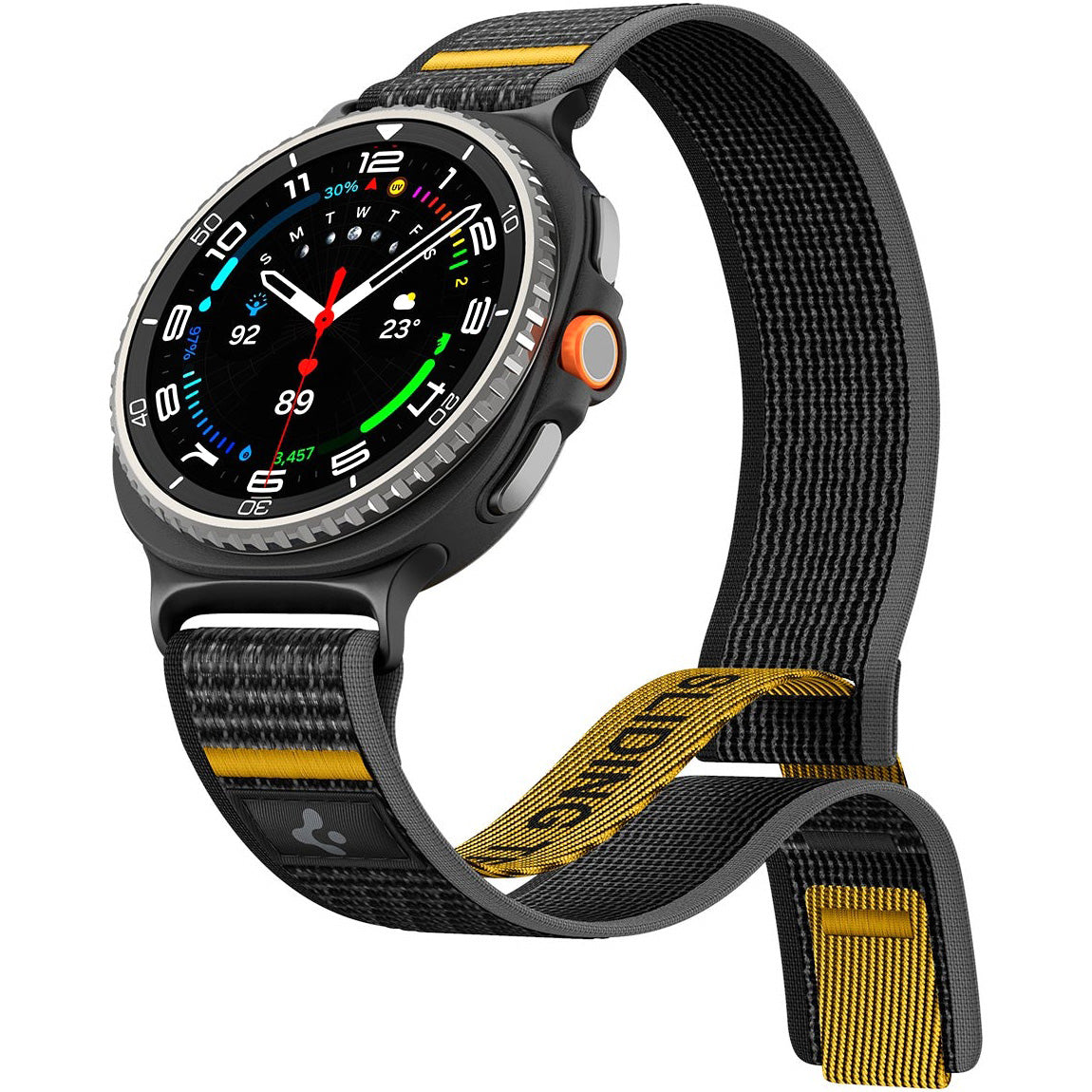 Armband für Galaxy Watch 9 40 mm / 44 mm / 8 40 mm / 44 mm / 8 Classic 46 mm, Classic 46 mm, Spigen Athlex Air, Schwarz