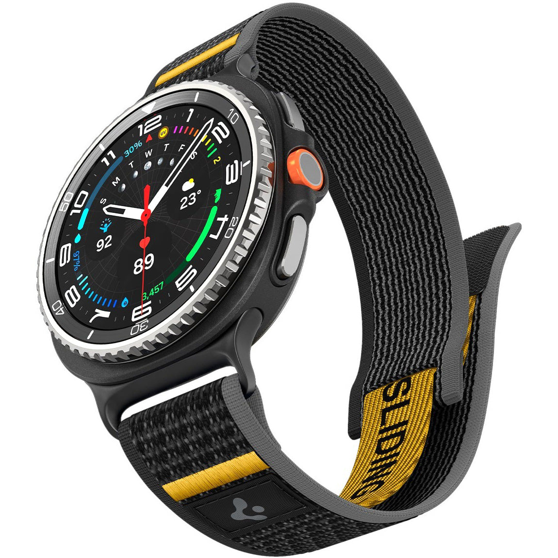 Armband für Galaxy Watch 9 40 mm / 44 mm / 8 40 mm / 44 mm / 8 Classic 46 mm, Classic 46 mm, Spigen Athlex Air, Schwarz