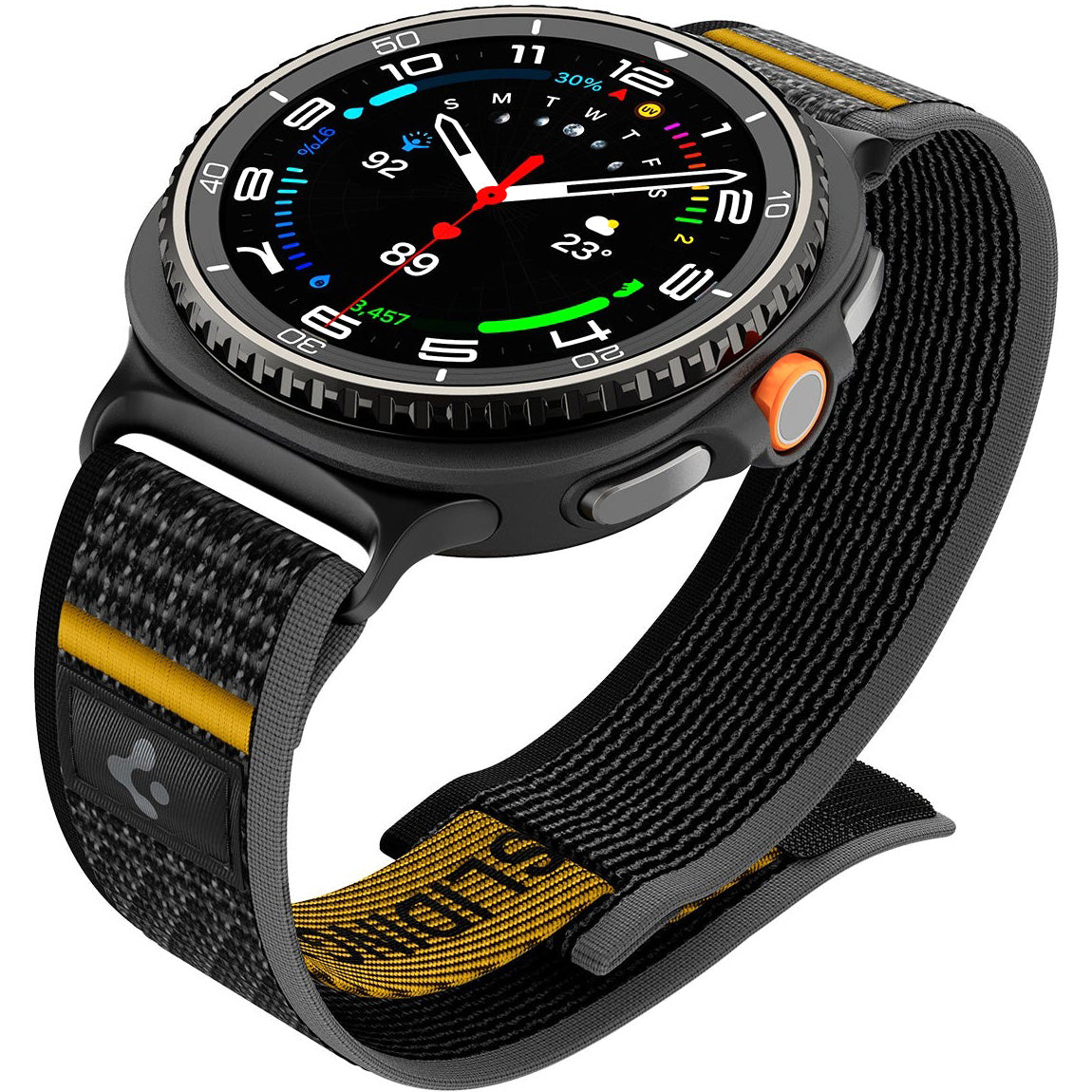 Armband für Galaxy Watch 9 40 mm / 44 mm / 8 40 mm / 44 mm / 8 Classic 46 mm, Classic 46 mm, Spigen Athlex Air, Schwarz