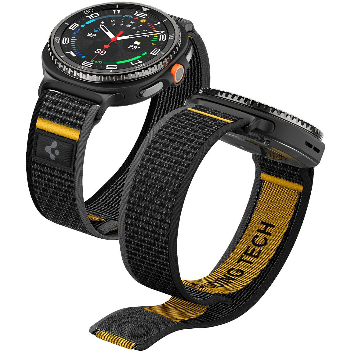 Armband für Galaxy Watch 9 40 mm / 44 mm / 8 40 mm / 44 mm / 8 Classic 46 mm, Classic 46 mm, Spigen Athlex Air, Schwarz