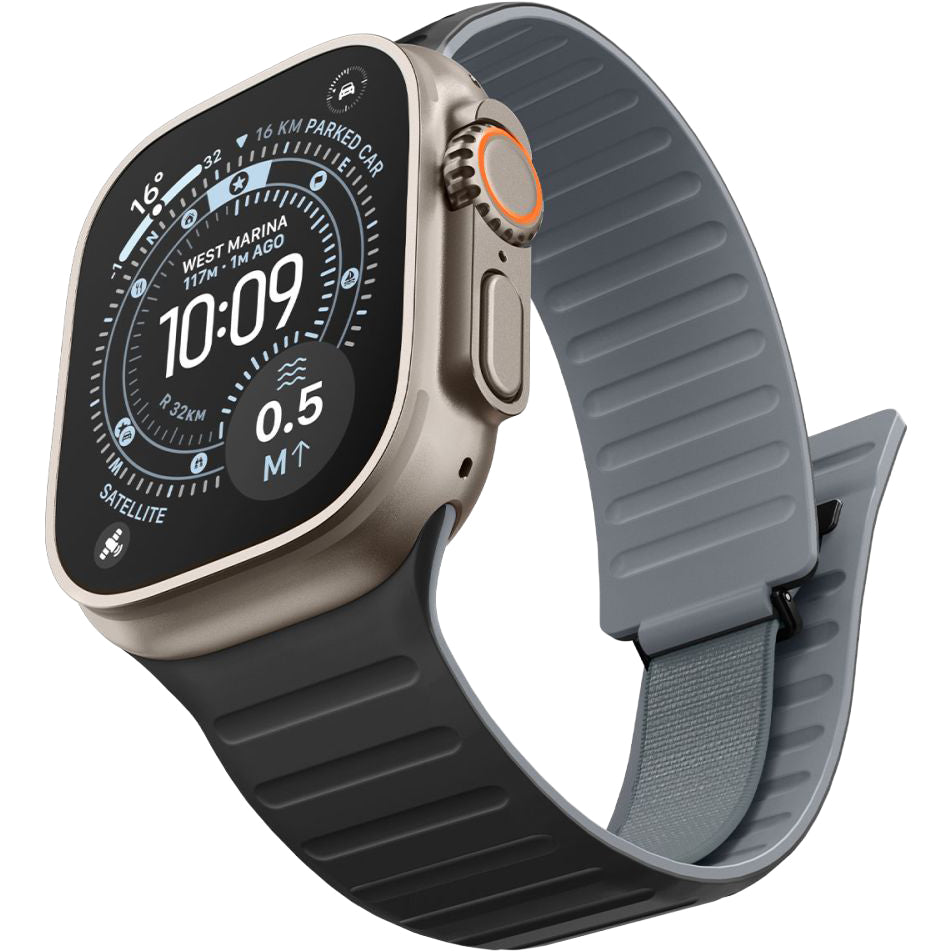 Armband für Apple Watch 44/45/46/49 mm, Spigen Athlex Air M, Schwarz-Grau (2/9)