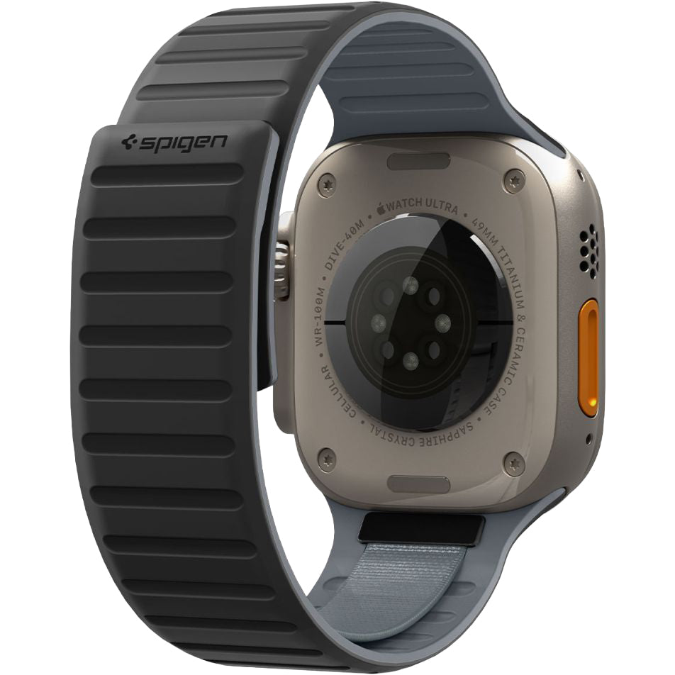 Armband für Apple Watch 44/45/46/49 mm, Spigen Athlex Air M, Schwarz-Grau (3/9)
