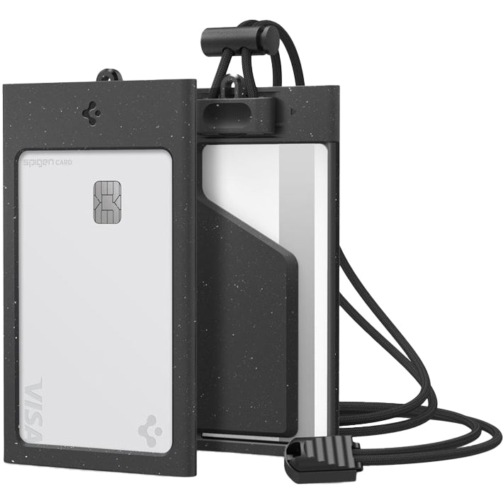 Kartenhalter mit Umhängeband Spigen Badge Holder MagSlide, Schwarz