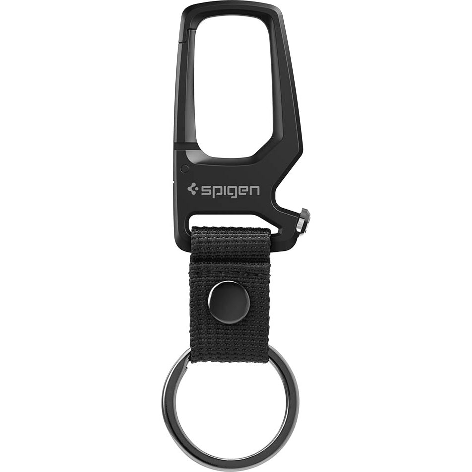 Schlüsselanhänger mit Karabiner und Flaschenöffner, Spigen Carabiner with KeyRing, Schwarz