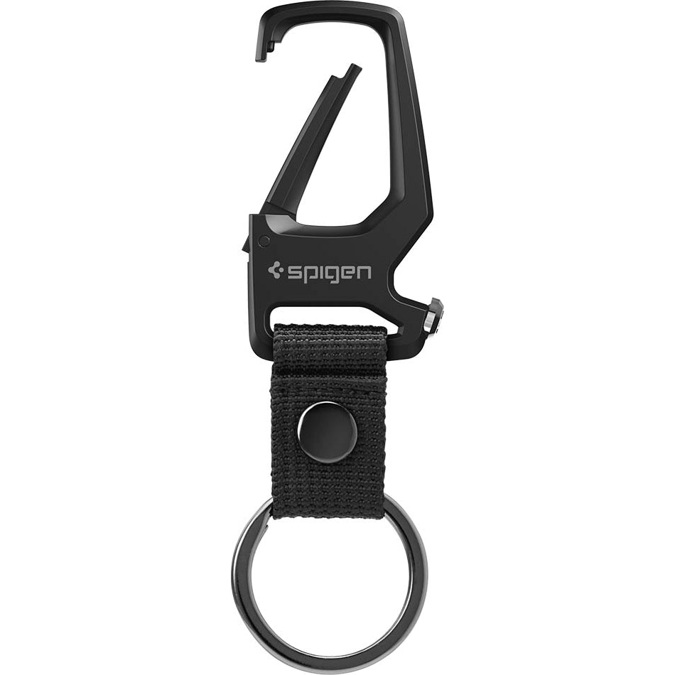 Schlüsselanhänger mit Karabiner und Flaschenöffner, Spigen Carabiner with KeyRing, Schwarz