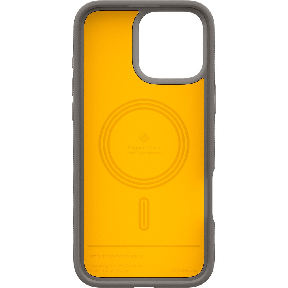 Handyhülle für iPhone 16 Pro, Spigen Caseology Athlex Mag mit MagSafe, Grau