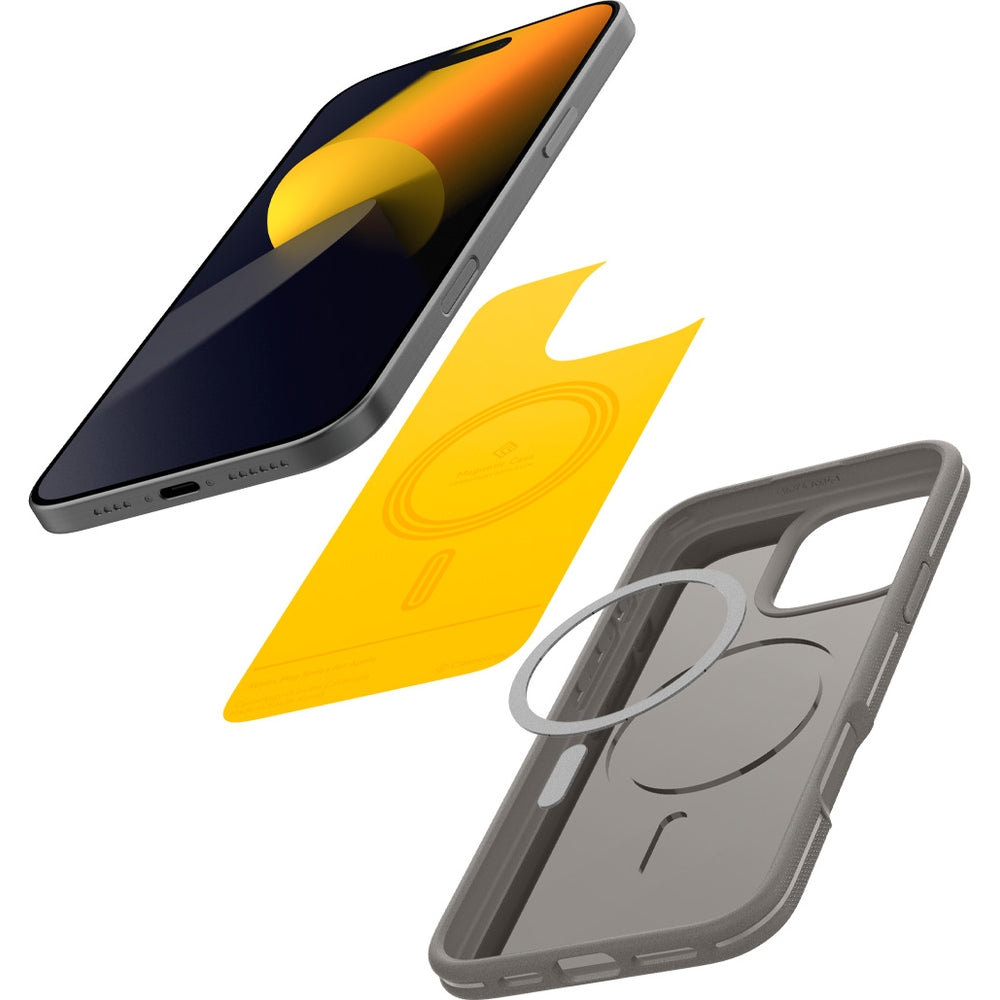 Handyhülle für iPhone 16 Pro, Spigen Caseology Athlex Mag mit MagSafe, Grau
