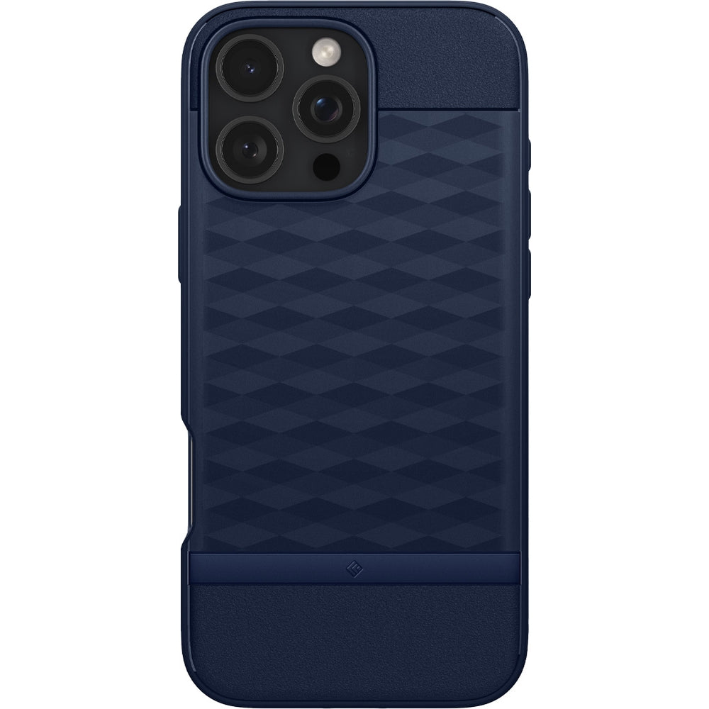 Handyhülle für iPhone 16 Pro, Spigen Caseology Parallax Mag mit MagSafe, Dunkelblau