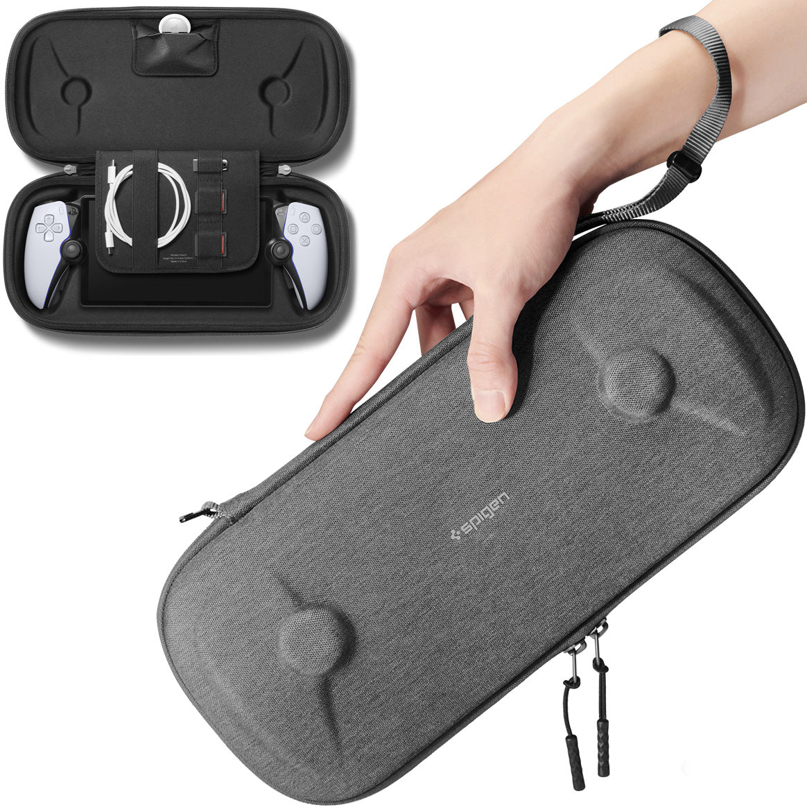 Hülle für PlayStation Portal, Spigen Klasden Pouch, Grau