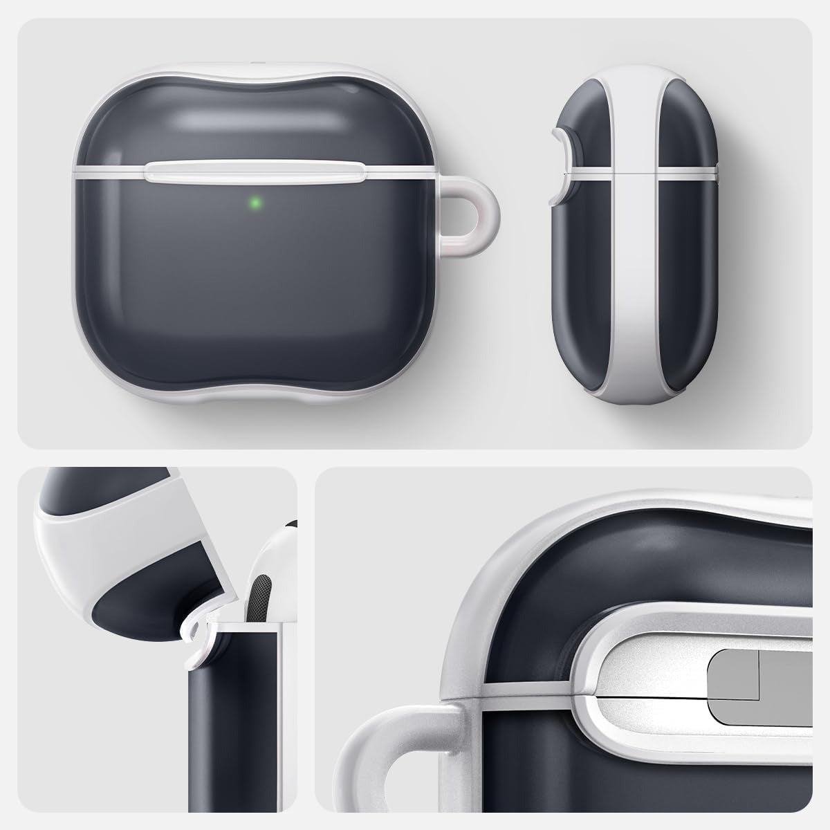 Schutzhülle für Apple AirPods 5 / 4, Spigen Classic C1, Weiß-Grau