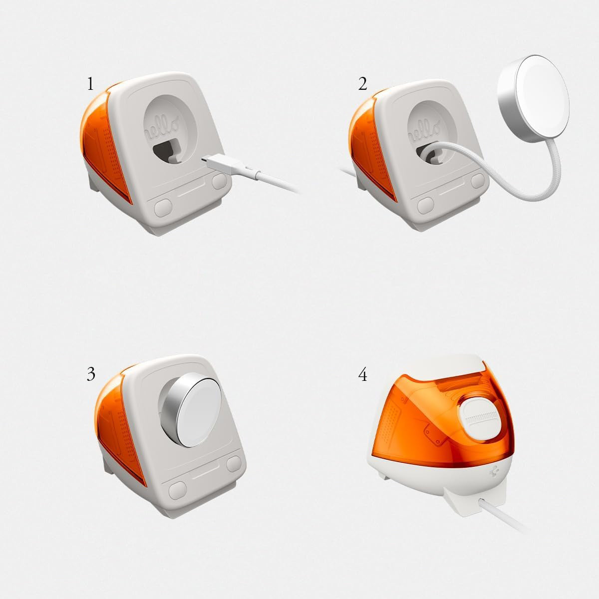 Dockingstation für Apple Watch Ladegerät, Spigen Classic C1 Stand, Orange