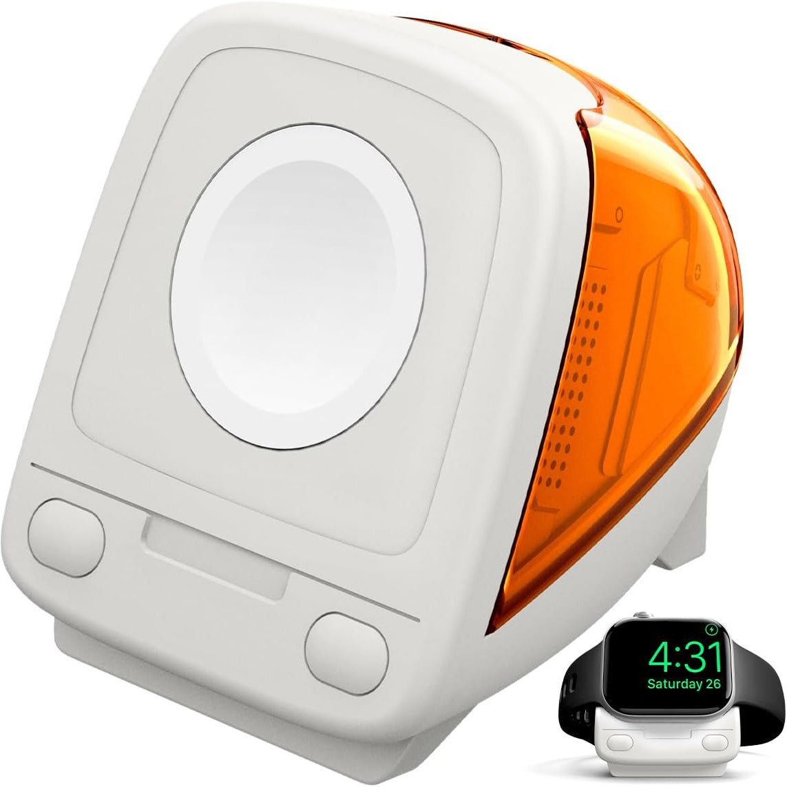 Dockingstation für Apple Watch Ladegerät, Spigen Classic C1 Stand, Orange