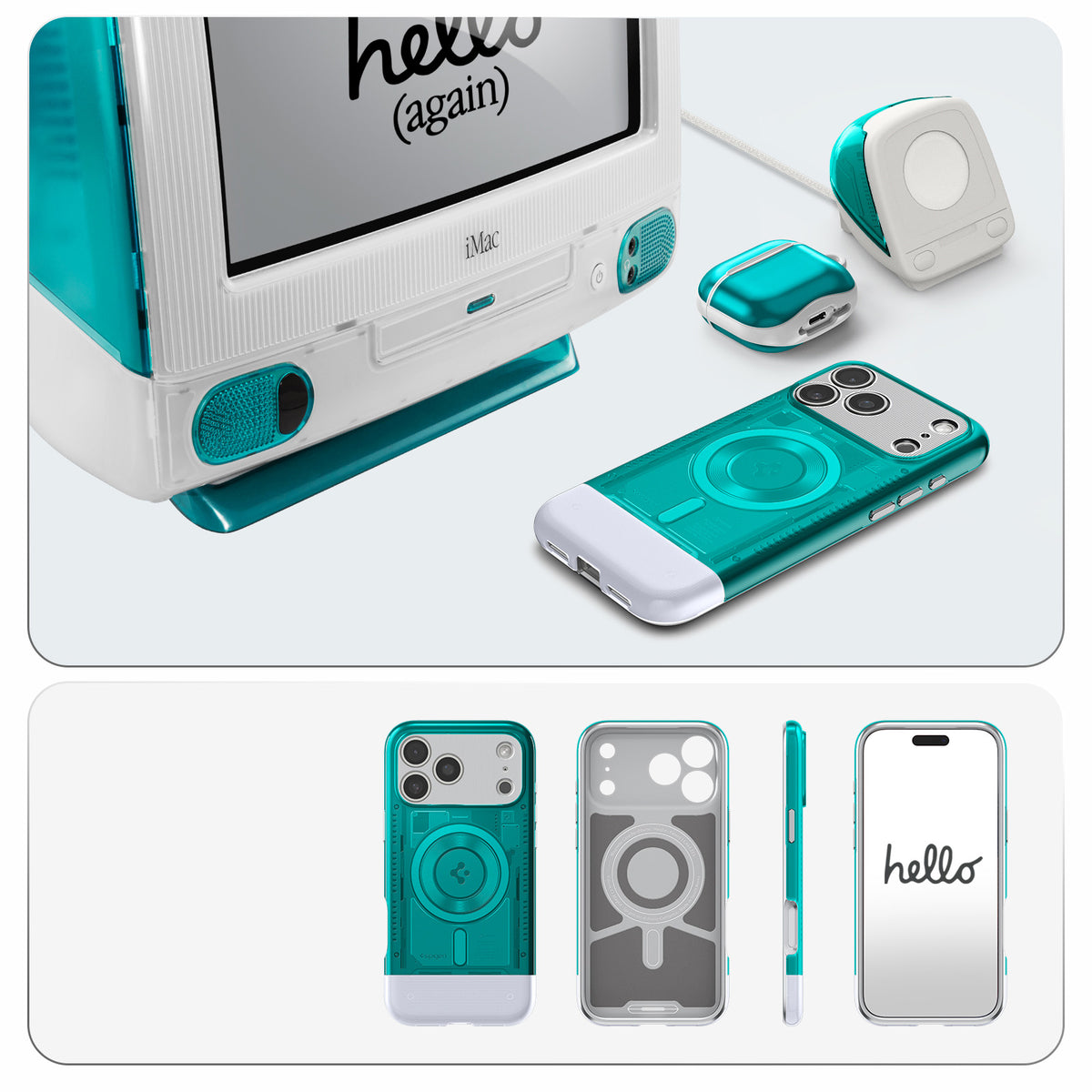 Handyhülle für iPhone 17 Pro, Spigen Classic C1 Mag mit MagSafe, Türkis