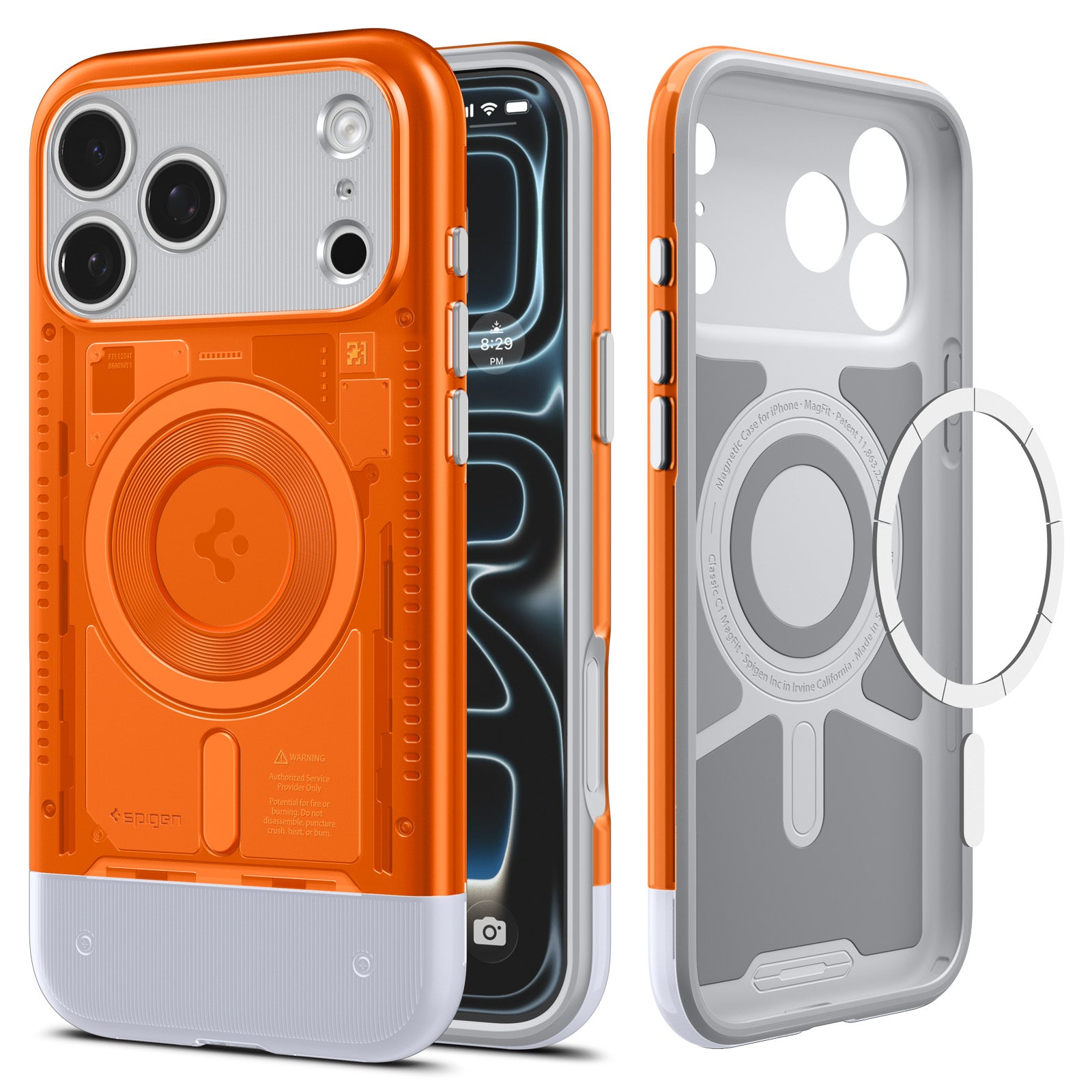 Handyhülle für iPhone 17 Pro, Spigen Classic C1 Mag mit MagSafe, Orange