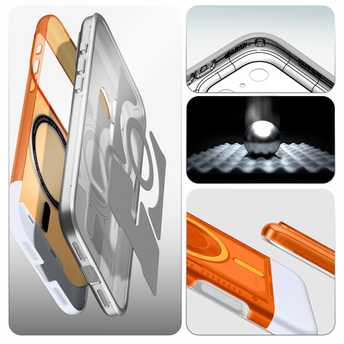 Handyhülle für iPhone 17 Pro, Spigen Classic C1 Mag mit MagSafe, Orange