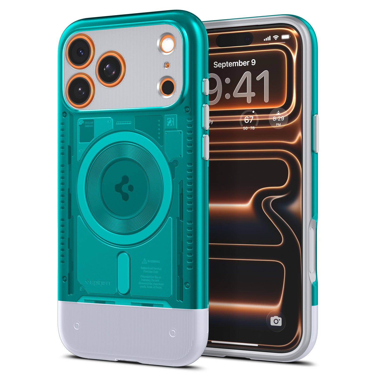 Handyhülle für iPhone 17 Pro Max, Spigen Classic C1 Mag mit MagSafe, Türkis