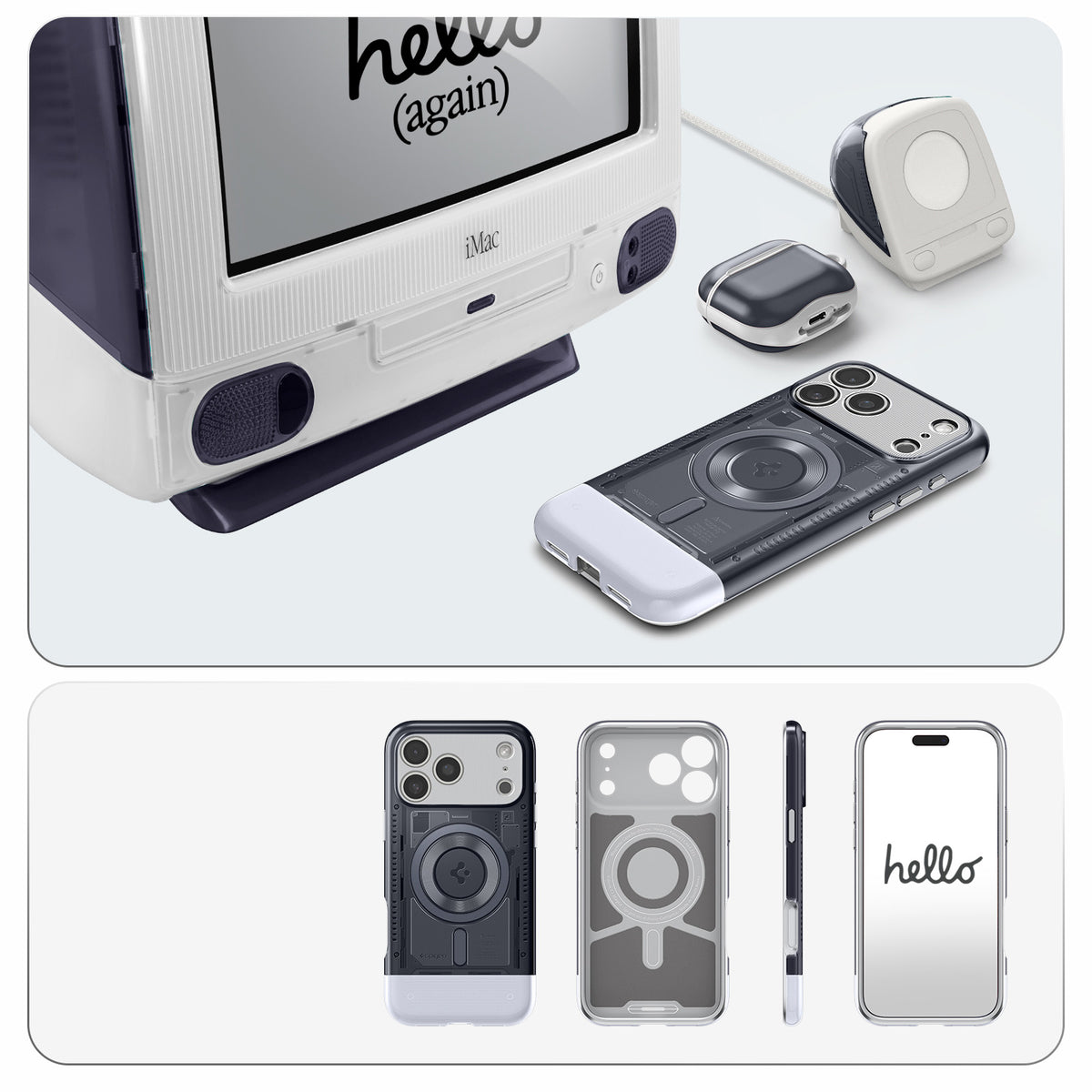 Handyhülle für iPhone 17 Pro Max, Spigen Classic C1 Mag mit MagSafe, Grau