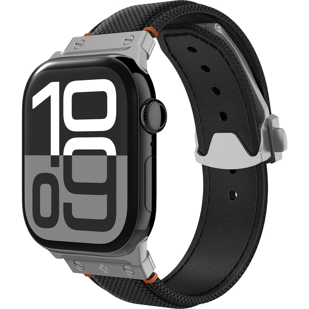 Armband für Apple Watch 49/46/45/44 mm, Spigen Classic Fit Band, Schwarz
