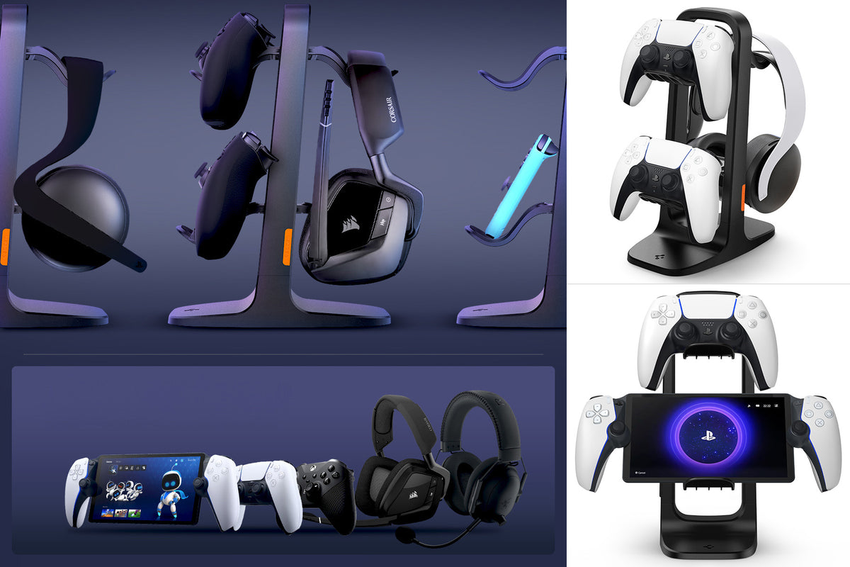 Spigen Headphone Stand VG400 für Kopfhörer und Controller PS5 / XBOX / Switch Pro / PC, Schwarz