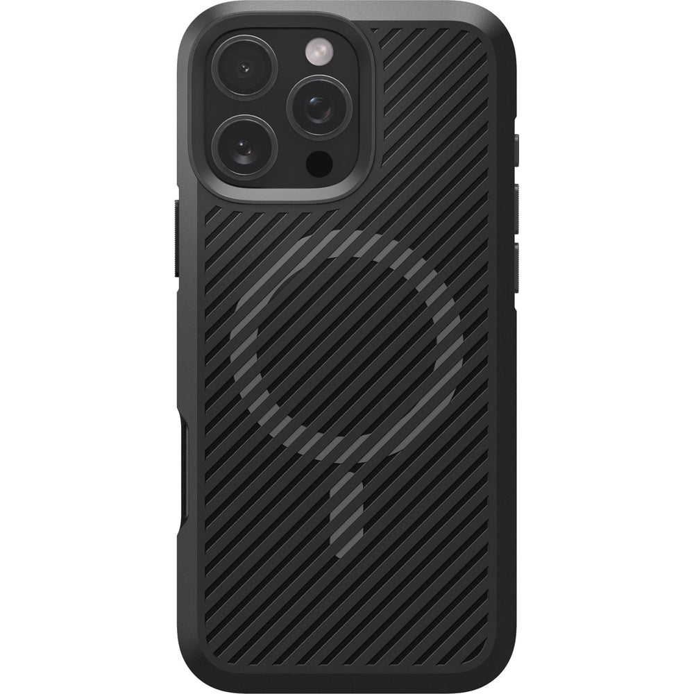 Handyhülle für iPhone 16 Pro, Spigen Core Armor Mag mit MagSafe, Schwarz