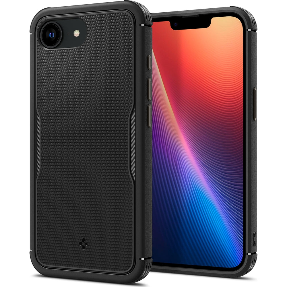 Handyhülle für iPhone 17e / 16e, Spigen Core Armor Mag mit MagSafe, Schwarz