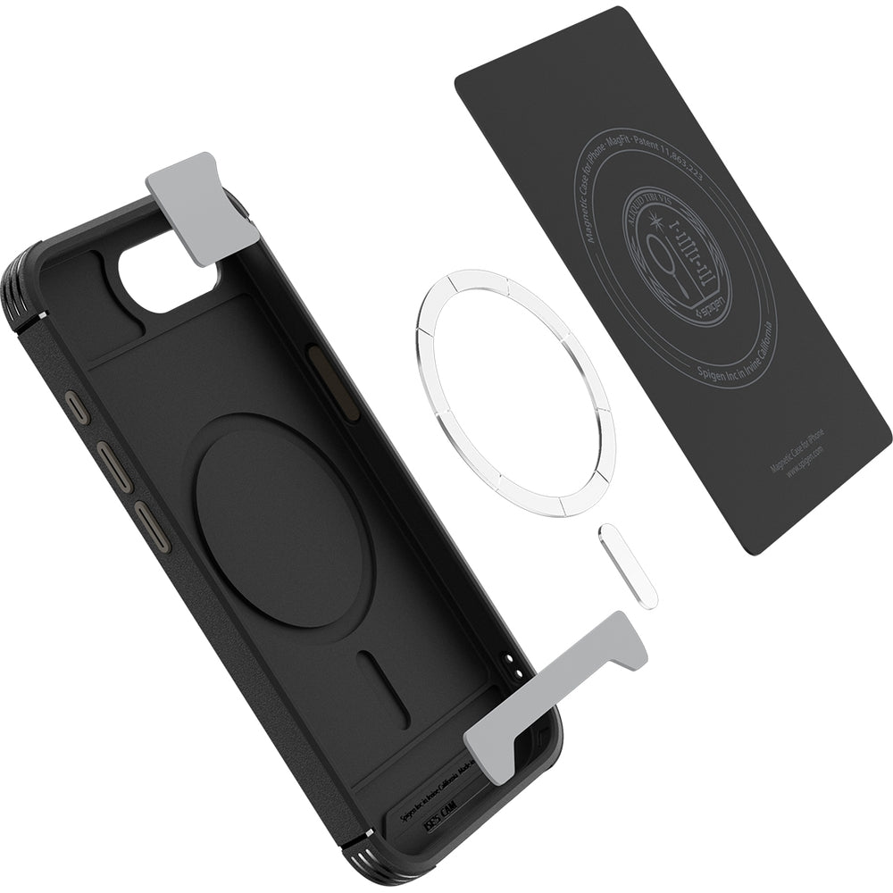 Handyhülle für iPhone 17e / 16e, Spigen Core Armor Mag mit MagSafe, Schwarz