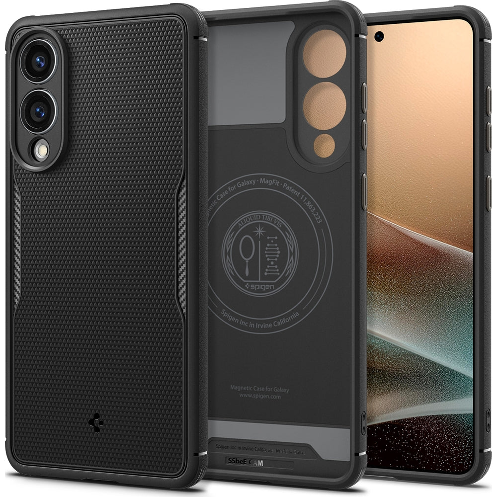 Handyhülle für Galaxy S25 Edge, Spigen Core Armor Mag mit MagSafe, Schwarz