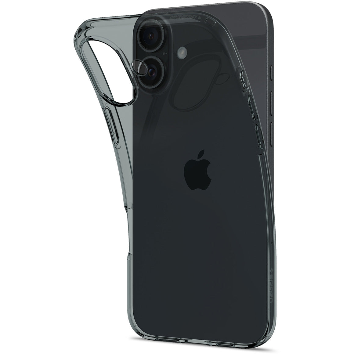 Handyhülle für iPhone 16, Spigen Crystal Flex, Rauchfarben