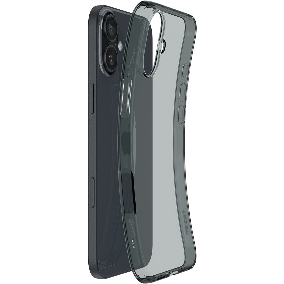 Handyhülle für iPhone 16, Spigen Crystal Flex, Rauchfarben