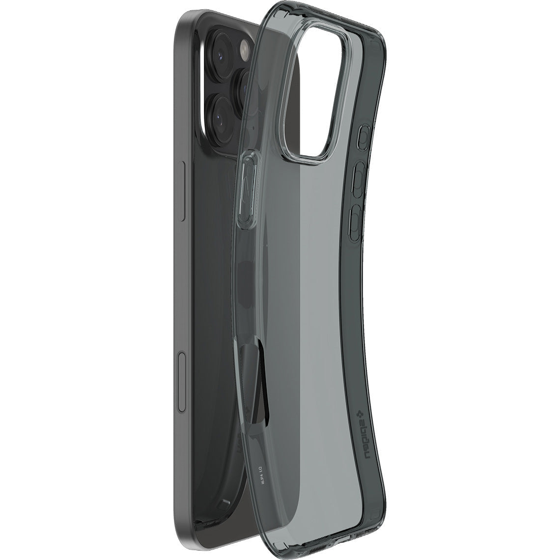 Handyhülle für iPhone 16 Pro, Spigen Crystal Flex, Rauchfarben