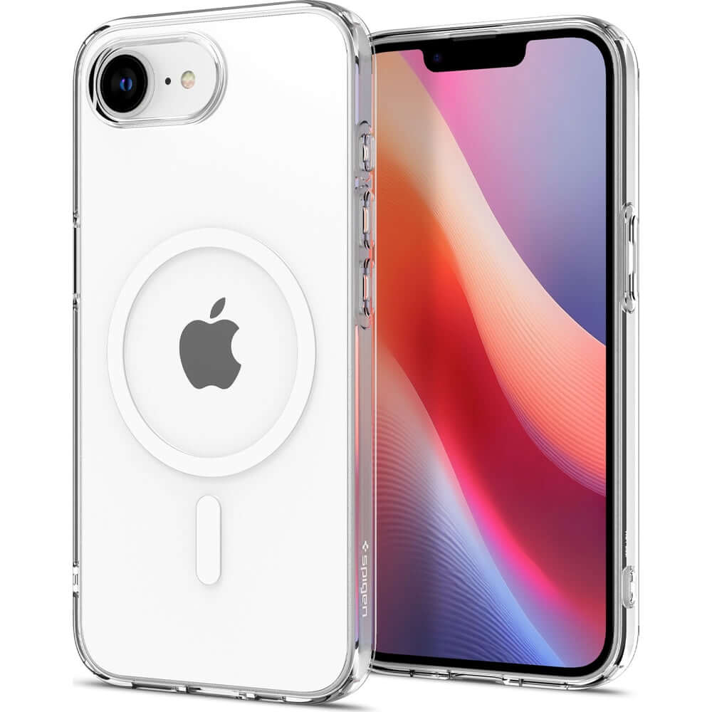 Handyhülle für iPhone 17e / 16e, Spigen Crystal Flex Mag für MagSafe, Transparent-Weiß