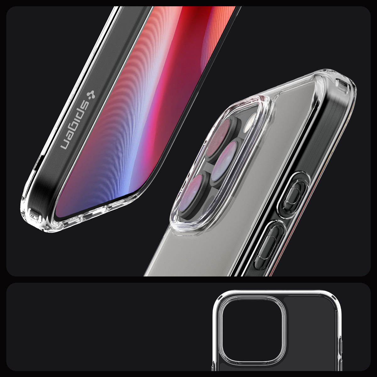 Handyhülle für iPhone 16 Pro Max, Spigen Crystal Hybrid, Transparent