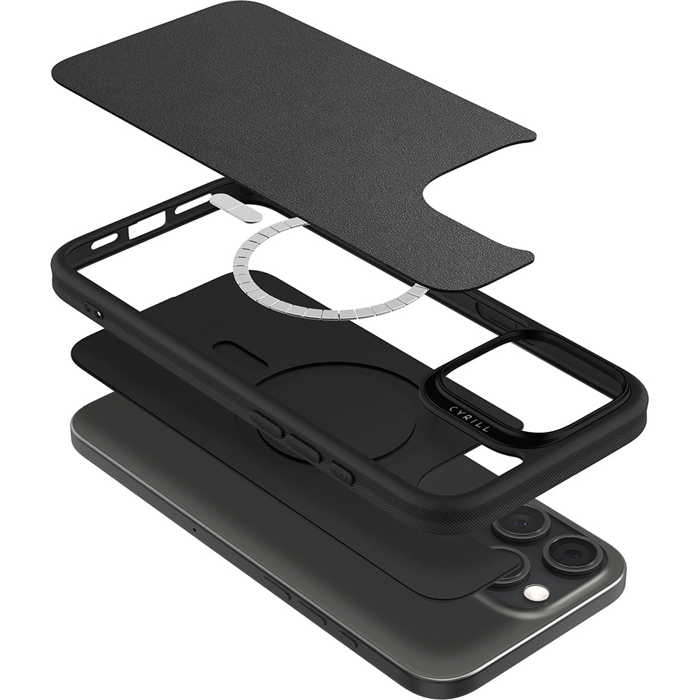 Handyhülle für iPhone 16 Pro Max, Spigen Cyrill Kajuk Mag mit MagSafe, Schwarz