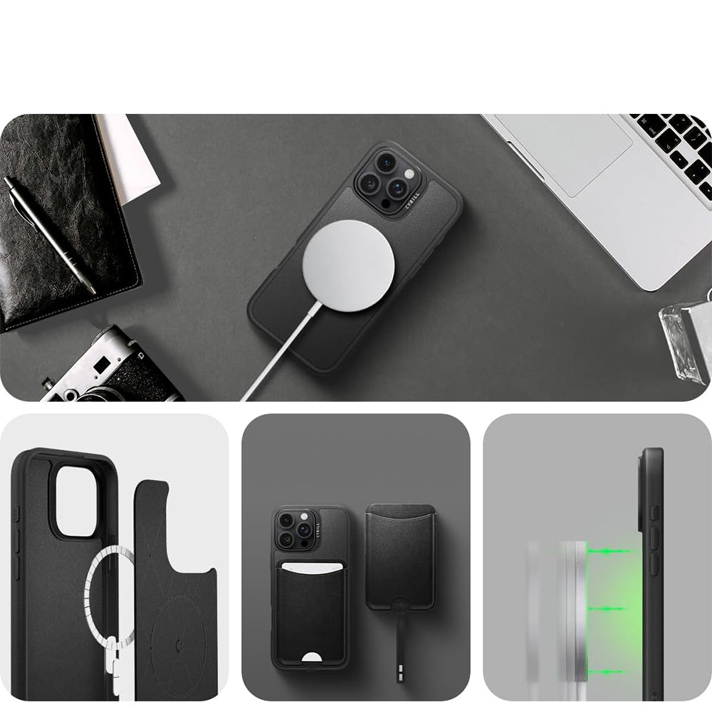 Handyhülle für iPhone 16 Pro Max, Spigen Cyrill Kajuk Mag mit MagSafe, Schwarz
