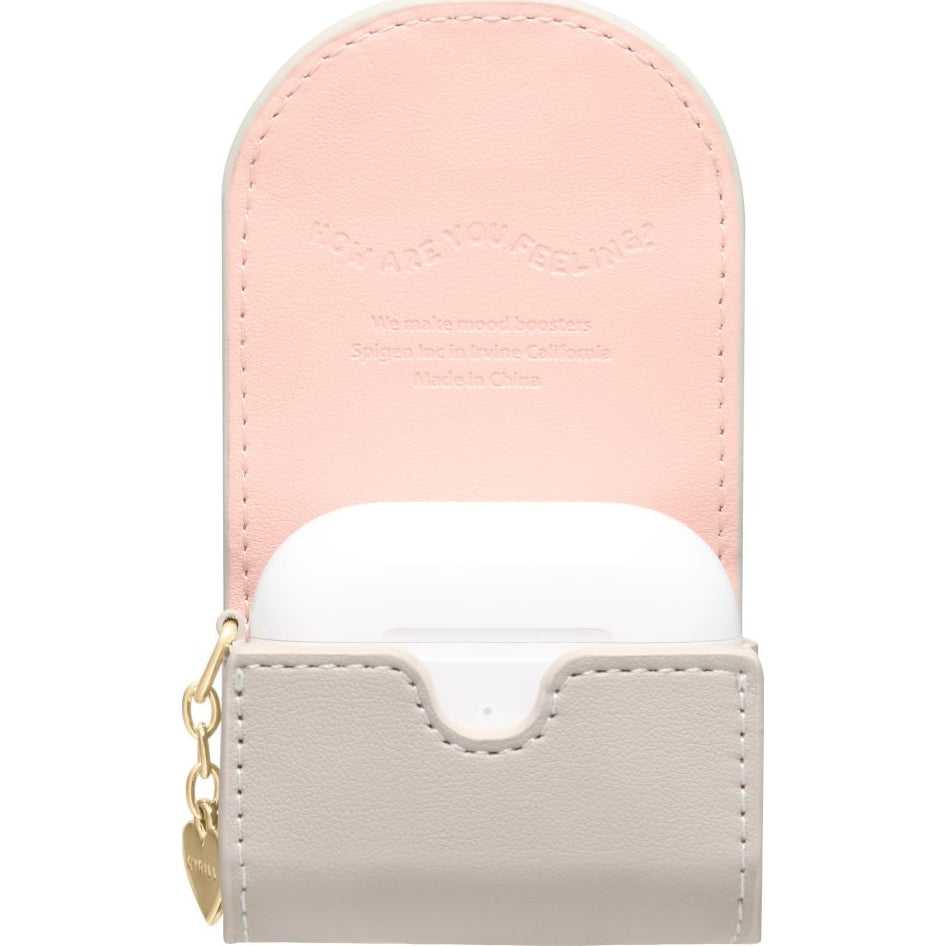 Schutzhülle mit Umhängeband für AirPods 5 / 4, Spigen Cyrill Mini Bag, Beige