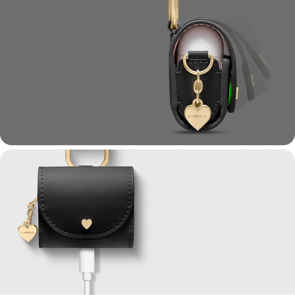 Schutzhülle mit Umhängeband für AirPods 5 / 4, Spigen Cyrill Mini Bag, Schwarz