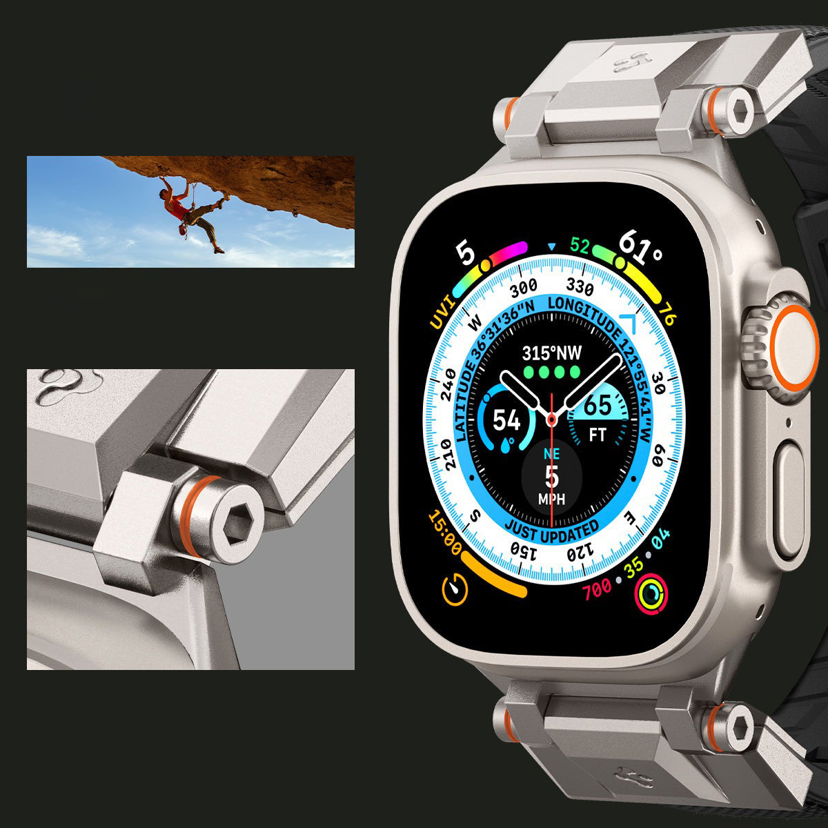 Armband Spigen DuraPro Armor für Apple Watch 49/46/45/44 mm, Schwarz und Beige