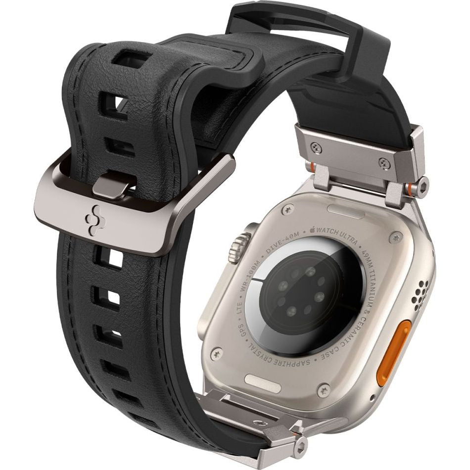 Armband für Apple Watch 49/46/45/44 mm, Spigen DuraPro Armor PU, Schwarz
