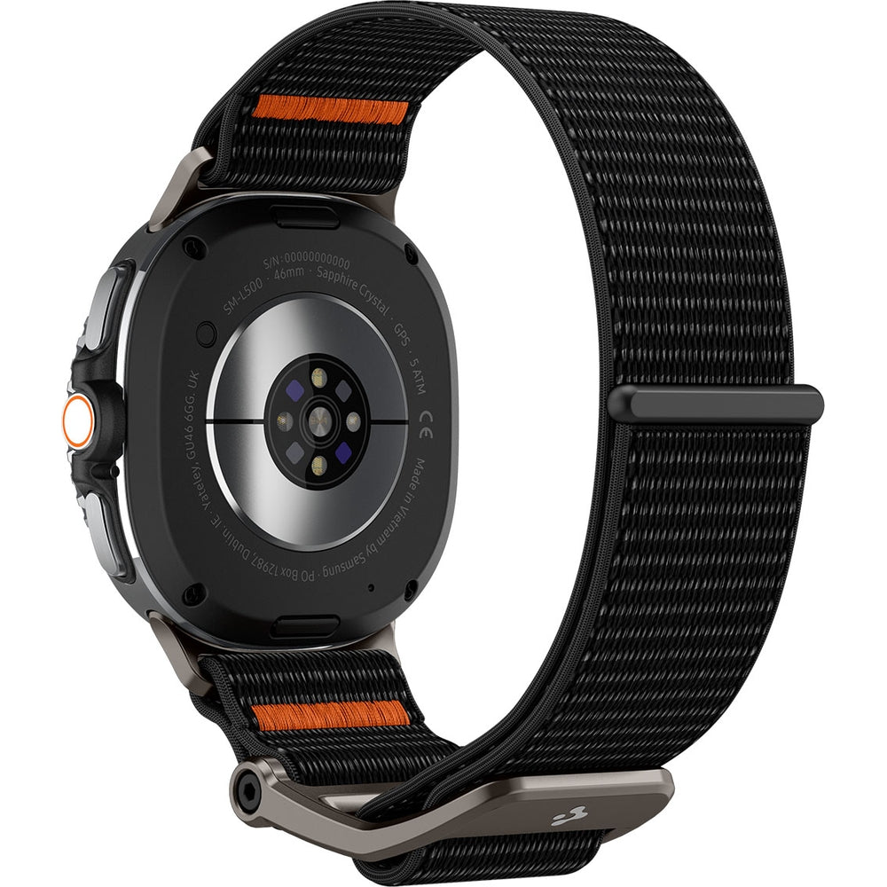 Armband für Galaxy Watch 9 40 mm / 44 mm / 8 40 mm / 44 mm / 8 Classic 46 mm, Spigen DuraPro Flex Band, Schwarz