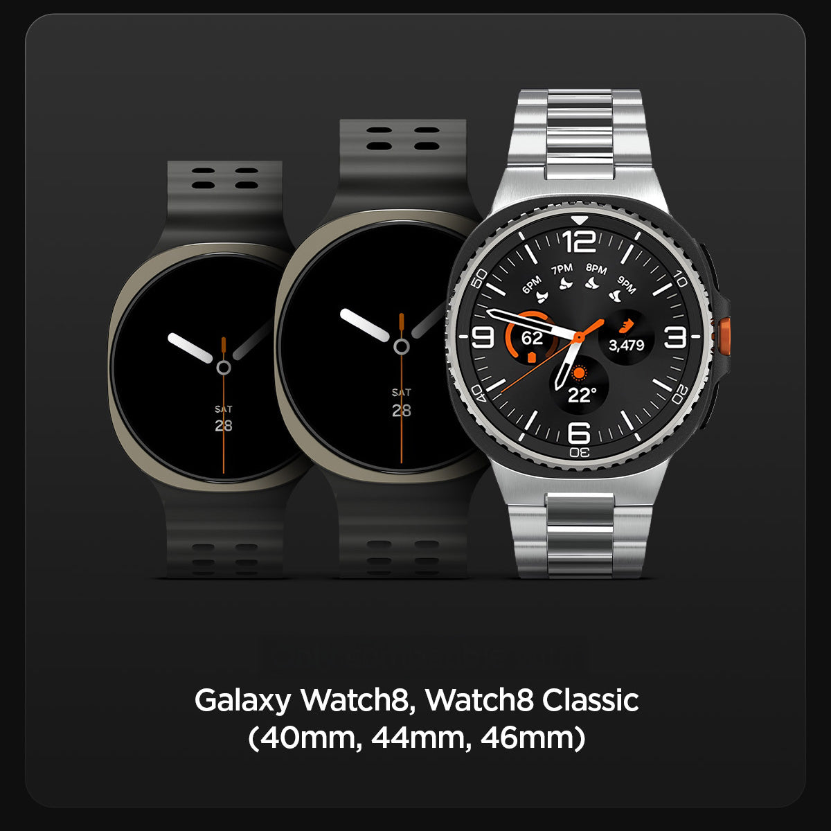 Armband für Galaxy Watch 9 40 mm / 44 mm / 8 40 mm / 44 mm / 8 Classic 46 mm, Spigen DuraPro Flex Band, Schwarz