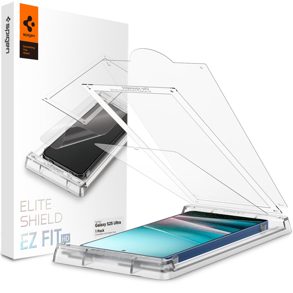 Bildschirmfolie + Applikator für Galaxy S25 Ultra, Spigen Elite Shield EZ Fit 1-Pack