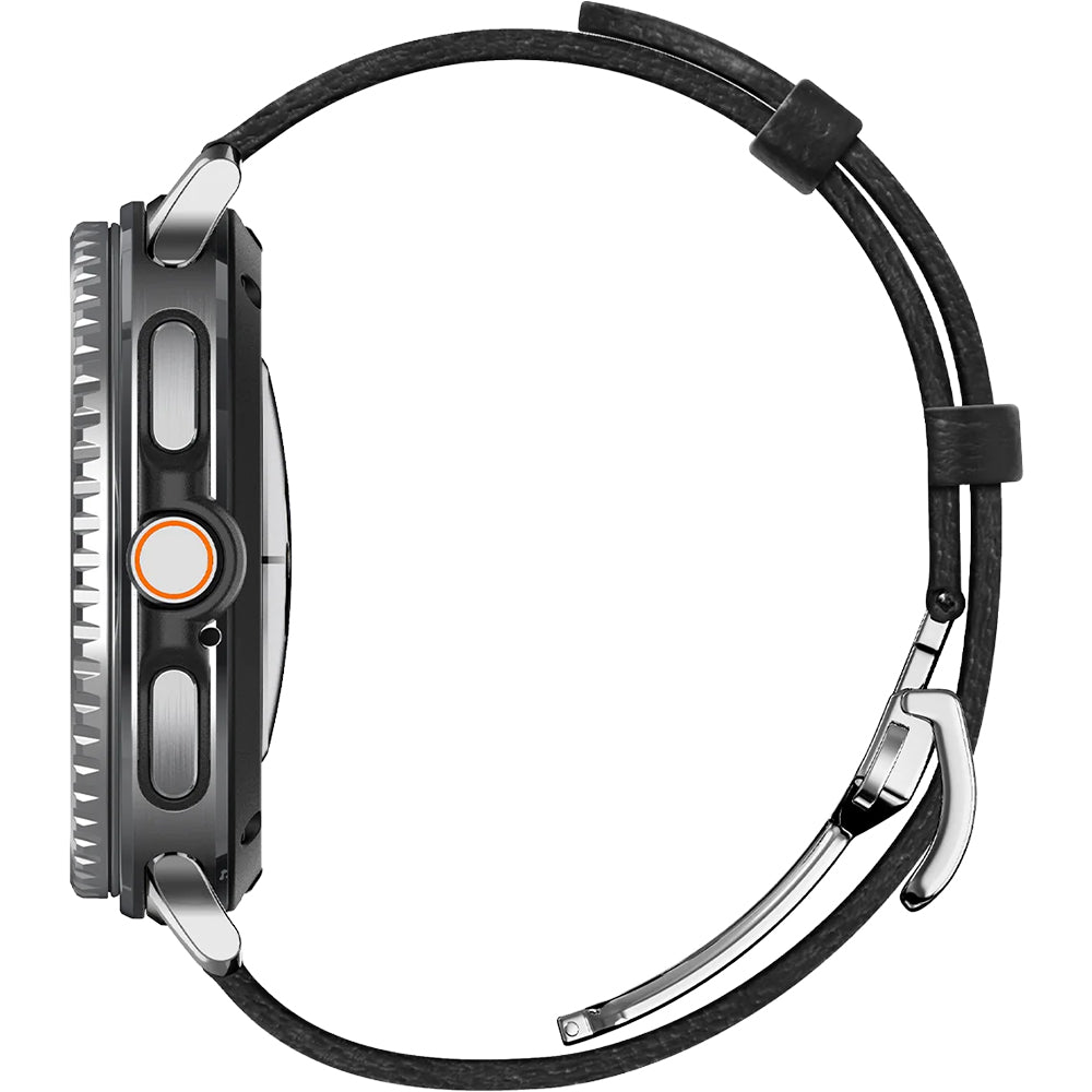 Leder Armband für Galaxy Watch 9 40 mm / 44 mm / 8 40 mm / 44 mm / 8 Classic 46 mm, Spigen Enzo, Schwarz-Braun