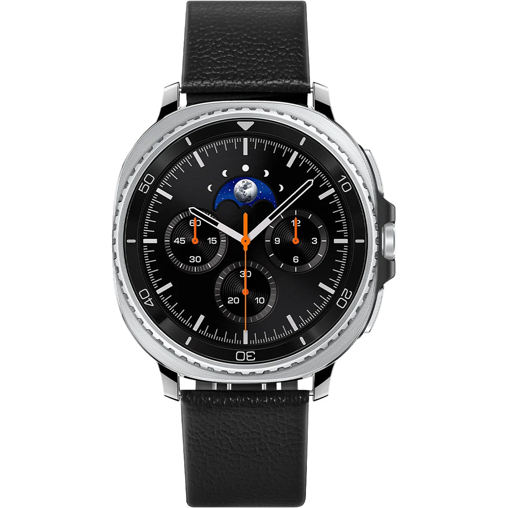 Leder Armband für Galaxy Watch 9 40 mm / 44 mm / 8 40 mm / 44 mm / 8 Classic 46 mm, Spigen Enzo, Schwarz-Braun
