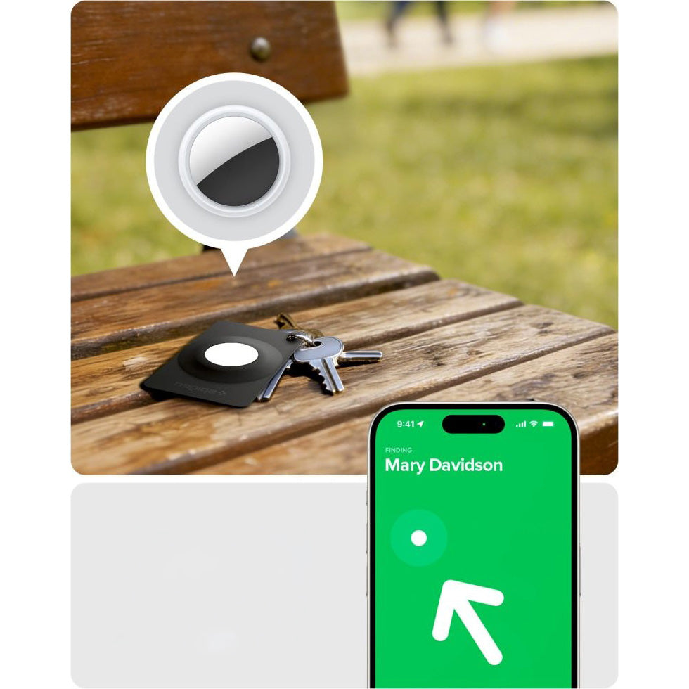 Hüllen-Set für Apple AirTag, Spigen AirFit 2, 2 Stück, Schwarz